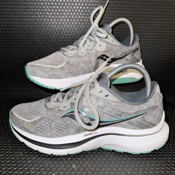 Saucony Omni 20 Gray Mint Green Running Athletic Comfort Shoes Women’s Size 7 - Picture 1 of 8